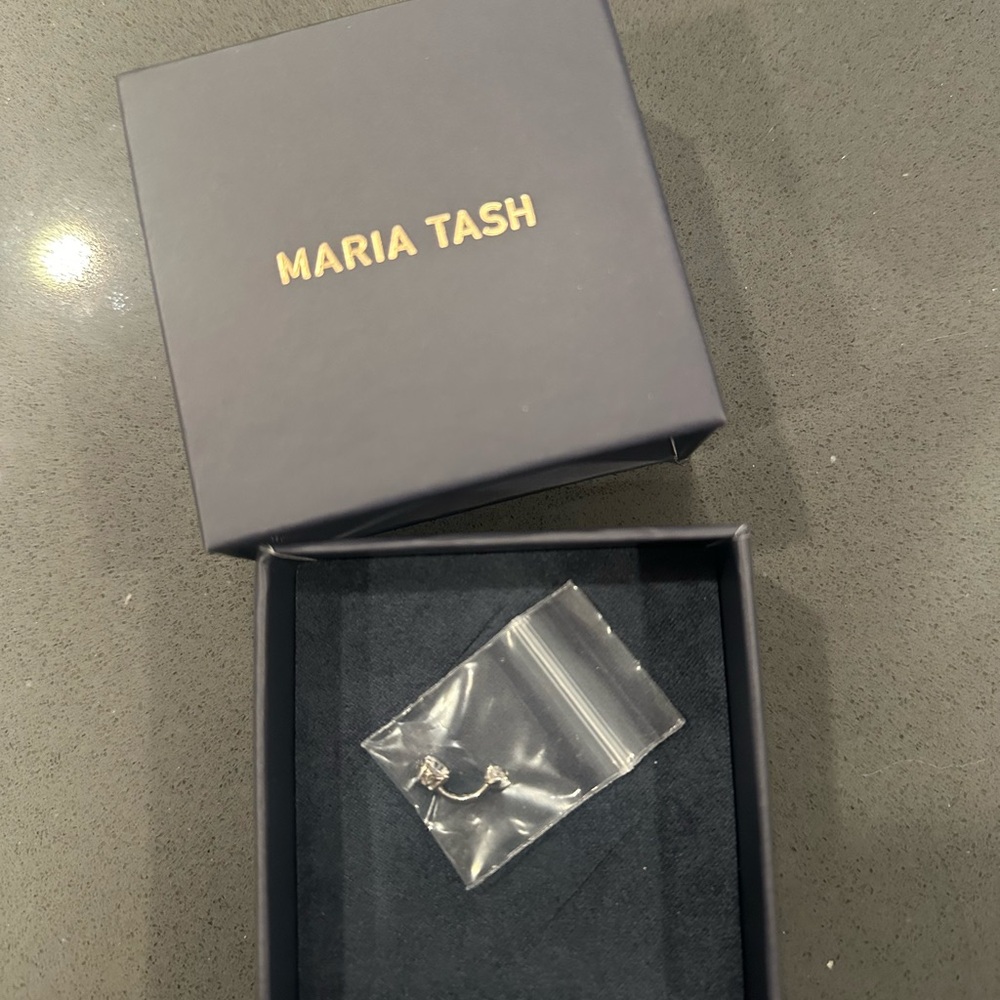Maria Tash Earring - Cubic Zirconia Prong Solitaire Barbell